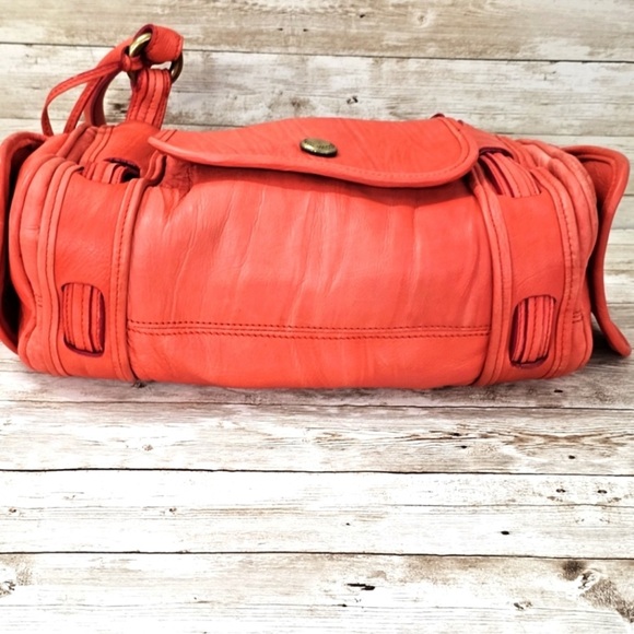🍊RARE MARC JACOBS 🍊 Coral Ultra Soft Leather Satchel bag - Picture 4 of 13